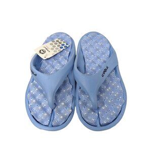 Coqui Womens Sandal Skyblue Rubber Bathroom Lightweight Slipper Flip Flop Size 9